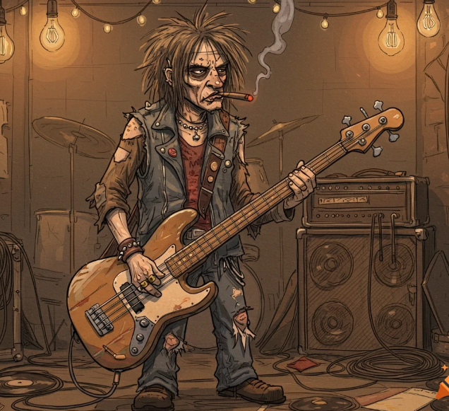 cigar smoking bassist